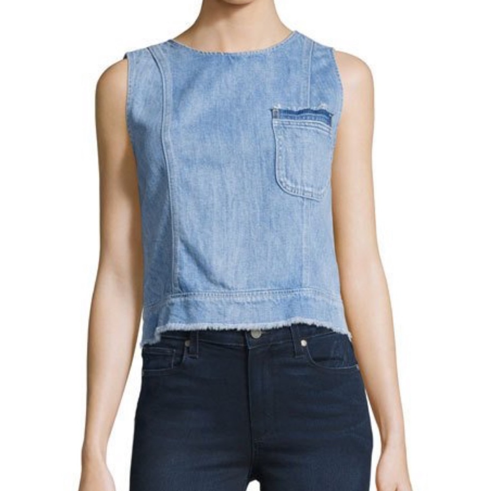 NWOT 7 For All Mankind Seamed Denim Shell Top